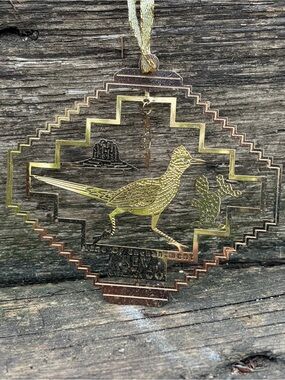 Nations Treasures 24K Gold Plated Brass NM Roadrunner Ornament